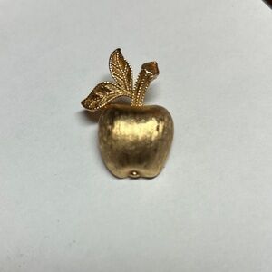 Avon Gold-Tone Apple Brooch